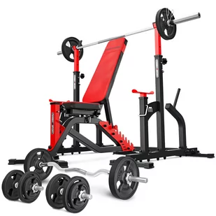 Zestaw do treningu siłowego Marbo Sport ławka regulowana i stojaki pod sztangę - Ławki treningowe - miniaturka - grafika 1