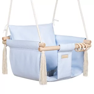 Kidaboo Huśtawka Dla Dziecka Do Pokoju Do Ogrodu Bezpieczna Huśtawka Domowa Bawełniana Kubełkowa + Pas Bezpieczeństwa Ce - Leżaczki i huśtawki - miniaturka - grafika 1