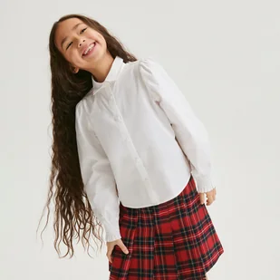 Reserved - Bawełniana koszula - biały - Bluzki dla dziewczynek - miniaturka - grafika 1