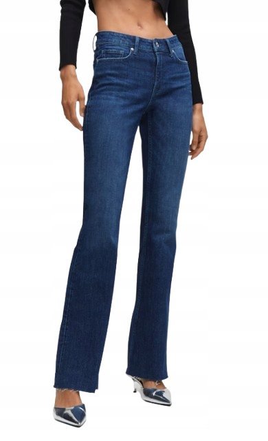 Mango Jeansy Rurki Granatowe Damskie Prosyte Klasyczne 34 Kwb