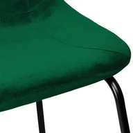 Taborety i hokery - Krzesło barowe SLIGO aksamitne ciemnozielone VELVET - miniaturka - grafika 1