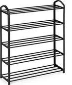 Regały - ModernHome Regał na buty metalowy 5 półek 15 par butów czarny - miniaturka - grafika 1