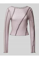 Bluzki damskie - Bluzka z długim rękawem i dekoltem w łódkę model VIKKI - Noisy May - miniaturka - grafika 1