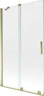 Mexen Velar parawan nawannowy 2-skrzydłowy przesuwny 110 x 150 cm, transparent, złoty - 896-110-000-01-50 - Parawany nawannowe - miniaturka - grafika 1