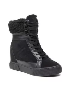 Botki damskie - Calvin Klein Jeans Botki Hidden Wedge Sneaker Warm YW0YW00439 Czarny - grafika 1