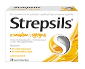 Przeziębienie i grypa - Reckitt Benckiser Healthcare Strepsils z miodem i cytryną 36 pastylek - miniaturka - grafika 1