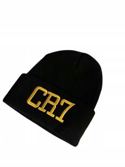 Czapka Zimowa CR7 Napis Złoty Cristiano Ronaldo Beanie Uniwersalna Prezent