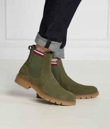 TOMMY HILFIGER TRZEWIKI SKÓRZANE MĘSKIE ZIELONE 44 Ż4C