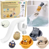 Zabawki do kąpieli - Zestaw Zabawki Do Kąpieli Zwierzątka w Łódeczkach Zjeżdżalnia 11 el. - miniaturka - grafika 1