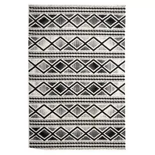Dywan Candida 80 x 200 cm romby biało czarne - Dywany - miniaturka - grafika 1