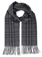 Apaszki i szaliki męskie - Szary szalik męski w kratę R44 - miniaturka - grafika 1