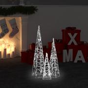 Oświetlenie świąteczne - vidaXL vidaXL Zestaw stożków dekoracyjnych, akryl, okrągłe, zimne białe LED - miniaturka - grafika 1