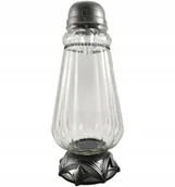 Lampiony i znicze - Duży znicz wysoki lampion solarny szklany srebrny 30 cm - miniaturka - grafika 1