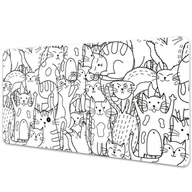 Podkładki na biurko - Mata ochronna na blat Koty w stylu Doodle 90x45 cm - miniaturka - grafika 1