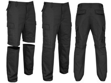 Spodnie bojówki trekkingowe odpinane nogawki Mil-Tec Bdu Zip-Off Czarne S