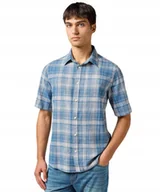 Koszule męskie - Koszula Wrangler SS SHIRT 112364054 Blue M - miniaturka - grafika 1