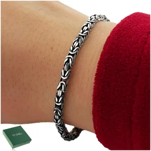 Bransoletka Damska Srebrna Splot Królewski Srebro 925 + Dedykacja Dla Mamy - Bransoletki - miniaturka - grafika 1