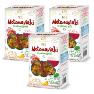 Bartolini Kids Makaron dla dzieci z warzywami motomaniaki Zestaw 3 x 250 g - Makaron - miniaturka - grafika 1