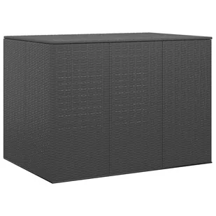 Lumarko Skrzynia na poduszki ogrodowe, rattan PE, 145x100x103cm, czarna - Skrzynie ogrodowe - miniaturka - grafika 1