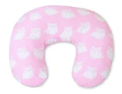 Poduszki do karmienia - Poduszka rogal do karmienia fasolka rozbieralna - Sowy różowe - miniaturka - grafika 1