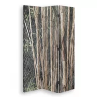 Parawany - Parawan dwustronny obrotowy, Bambusowe łodygi w brązie (Rozmiar 110x170) - miniaturka - grafika 1