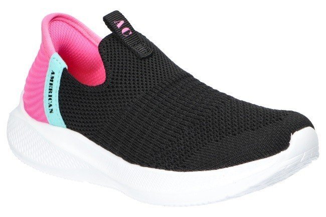 AMERICAN CLUB WT261 STYLOWE MODNE PRZEWIEWNE ADIDASY WSUWKI BUTY DZIECIĘCE WSUWANE BK 29