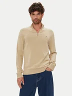Swetry męskie - Tommy Jeans Sweter DM0DM21654 Beżowy Slim Fit - miniaturka - grafika 1