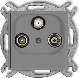 Karlik Gniazdo antenowe RTV-SAT końcowe MINI Szary 27MGS - Gniazdka elektryczne - miniaturka - grafika 1