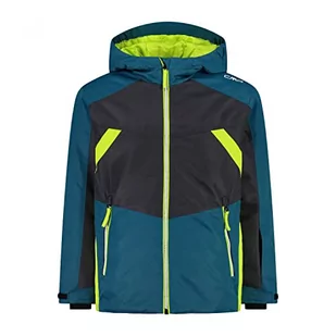 CMP - Kid Jacket Fix Hood, Boy, Deep Lake, 110 - Kurtki i płaszcze dla chłopców - miniaturka - grafika 1
