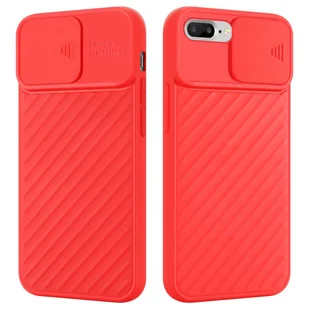 Pokrowiec Do Apple iPhone 7 PLUS / 7S PLUS / 8 PLUS Etui w Czerwony Mat Ochrona kamery TPU Obudowa Case Cover Cadorabo - Etui i futerały do telefonów - miniaturka - grafika 1