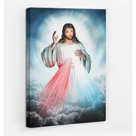 Ikony i obrazy sakralne - Portret Jezus Miłosierny - obraz polycanvas, 20x30 - miniaturka - grafika 1