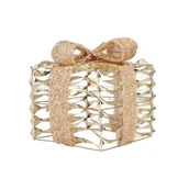 Ozdoby bożonarodzeniowe - Dekoracja prezent 20 LED 15 x 15 x 17 cm złoty - miniaturka - grafika 1