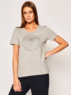 Koszulki i topy damskie - Tommy Hilfiger T-Shirt Tiara WW0WW27137 Szary Regular Fit - grafika 1