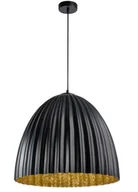 Lampy sufitowe - Sigma czarno-złota lampa wisząca TELMA 32020 lampa sufitowa z dużym czarnym kloszem nad stół 32020 - miniaturka - grafika 1