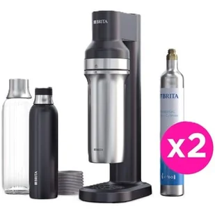 Saturator BRITA SodaTrio Czarny z dwoma nabojami 2 butelki - Saturatory - miniaturka - grafika 1