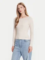 Bluzki damskie - Guess Bluzka W5BP46 KCYV2 Beżowy Slim Fit - miniaturka - grafika 1