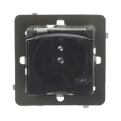 Gniazdka elektryczne - Polmark Gniazdo pojedyncze IP44 2P + Z ROSA czarny - miniaturka - grafika 1