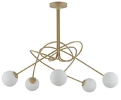 Lampy sufitowe - Sigma złota lampa sufitowa do salonu 33357 VELVET 5 nowoczesny złoty żyrandol szklane kule 33357 - miniaturka - grafika 1