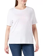 Koszulki i topy damskie - Tommy Hilfiger Damska koszulka Regular Th Circle Open-nk Ss Shirt, Th Optic White, M - miniaturka - grafika 1
