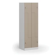 Szafki BHP - Szafka ubraniowa Z, 4-drzwiowa, 1850 x 600 x 500 mm, zamek obrotowy, drzwi beżowe - miniaturka - grafika 1