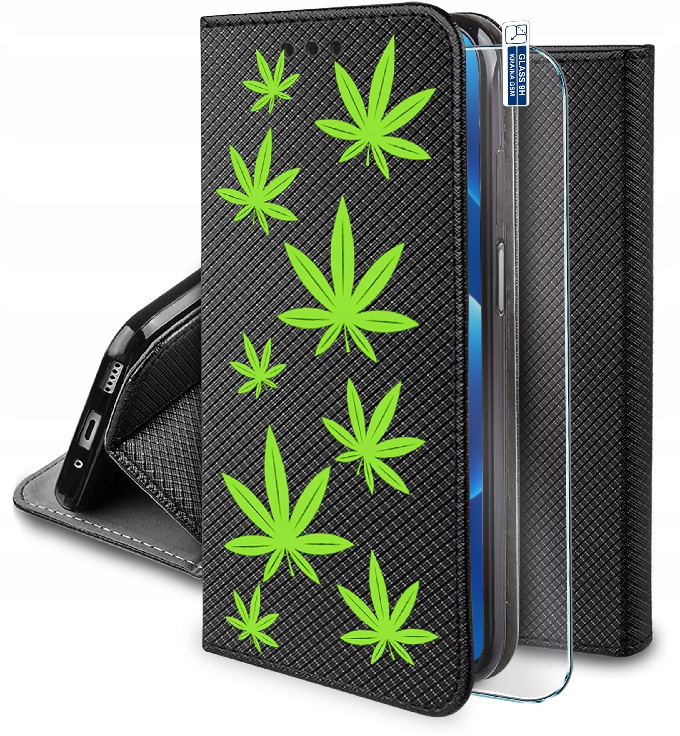 krainaGSM Etui Do Motorola G37 Magnet Wzory Case Portfel + Szkło 9H