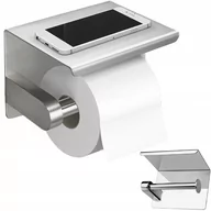 Stojaki i wieszaki na papier toaletowy - Uchwyt na papier toaletowy Z PÓŁKĄ NA TELEFON loft wc SREBRNY CHROM połysk TOI-PAP1 CHROM - miniaturka - grafika 1