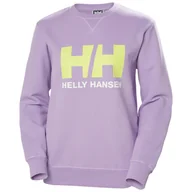 Bluzy damskie - Damska Bluza HELLY HANSEN W HH LOGO CREW SWEAT 34003_699 – Fioletowy - miniaturka - grafika 1