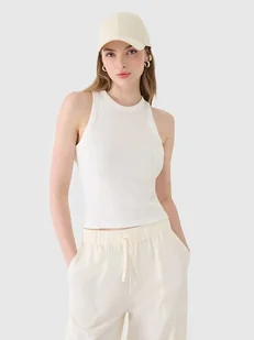 4F Top w kolorze kremowym - Koszulki i topy damskie - miniaturka - grafika 1