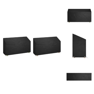 vidaXL Pokrowce na ławki ogrodowe 2 szt. 12 oczek 210x70x70/88 cm - Pokrowce ochronne na meble ogrodowe - Pokrowce na meble ogrodowe - miniaturka - grafika 1