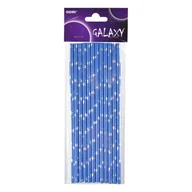 Słomki do napojów - Słomka papierowa Galaxy niebiesko-srebrny 12 sztuk - miniaturka - grafika 1