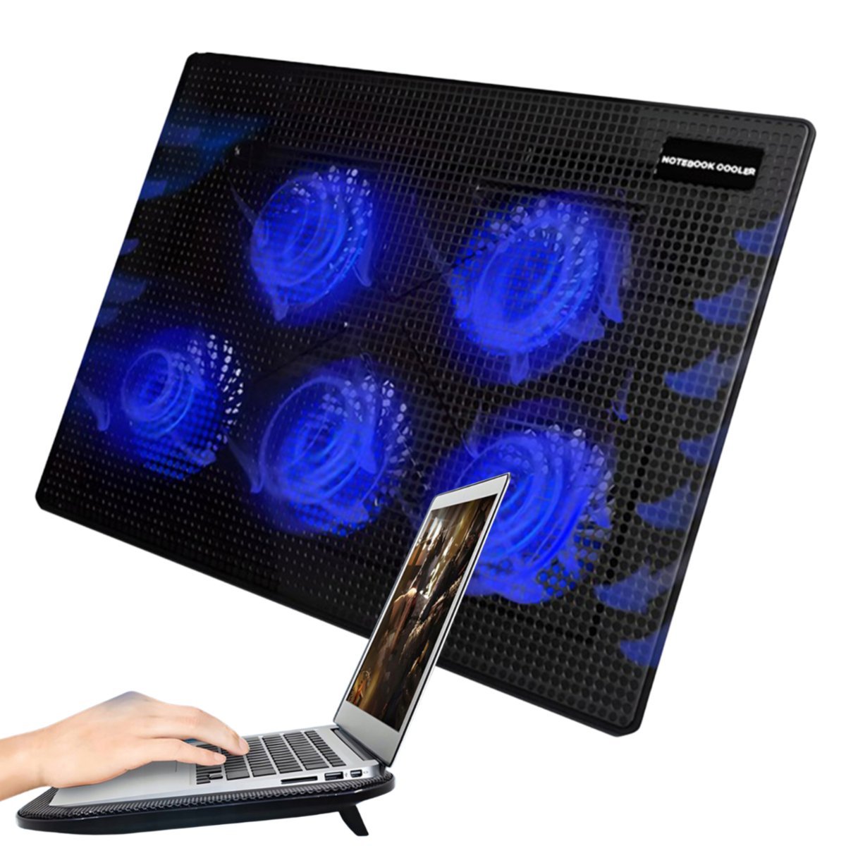 Chłodzenie laptopa podstawka LED komfort użytkowania ciche wentylatory nowoczesny design 12-17''
