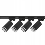 Lampy sufitowe - Zestaw Szynoprzewód Szyna 2m 4x Lampa GU10 Led - miniaturka - grafika 1