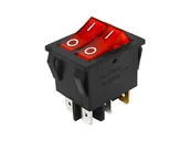 Inne akcesoria elektryczne - Przełącznik kołyskowy podświetlany ON – OFF 6 pinowy, czerwony. - miniaturka - grafika 1