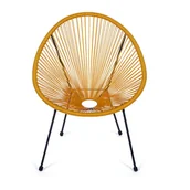 Fotele i krzesła ogrodowe - Żółty fotel ogrodowy ze sztucznego rattanu Bonami Selection Avocado - miniaturka - grafika 1